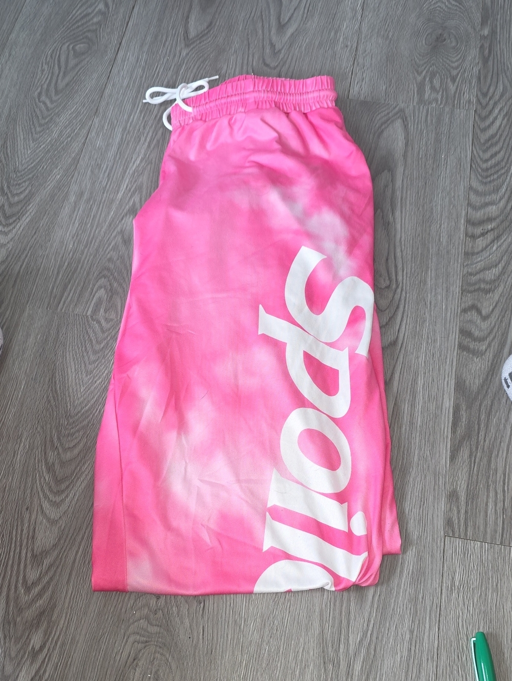 105 - T.J.Maxx Pink Tie-Dye Track Pants with White Logo